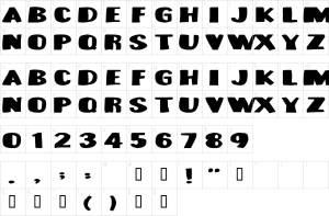 Mapa de caracteres da fonte Munster Bash Font | 1001 Free Fonts