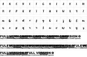 Mapa de caracteres da fonte Muscat Font | 1001 Free Fonts