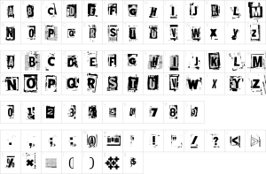 Mapa de caracteres da fonte Mustasurma Font | 1001 Free Fonts