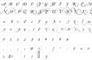 Mapa de caracteres da fonte Mutlu Ornamental Font | 1001 Free Fonts