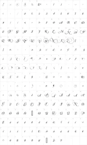 Mapa de caracteres da fonte Mutlu Ornamental