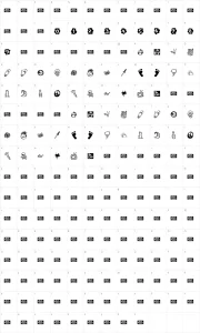 Mapa de caracteres da fonte MW Ding-A-Lings