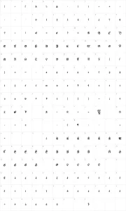 Mapa de caracteres da fonte My Electronic Schwabach