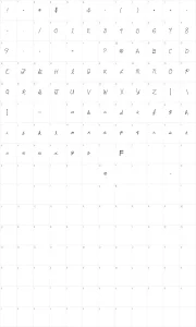 Mapa de caracteres da fonte My First F