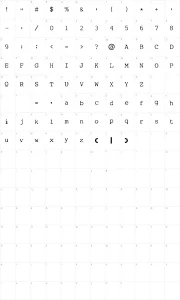 Mapa de caracteres da fonte My type of font