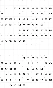 Mapa de caracteres da fonte N-Gage