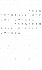 Mapa de caracteres da fonte Naked Chicks