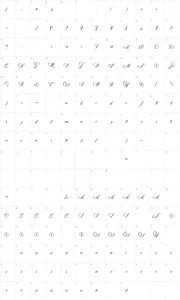 Mapa de caracteres da fonte Nenuphar of Venus