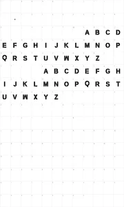 Mapa de caracteres da fonte New Stencil TFB