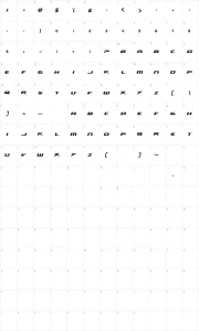 Mapa de caracteres da fonte NHL Ducks