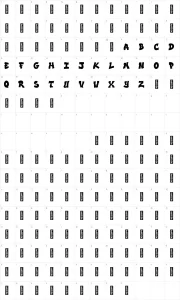 Mapa de caracteres da fonte NMF Burner