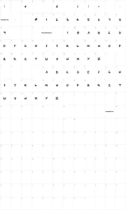 Mapa de caracteres da fonte No Running In The Halls