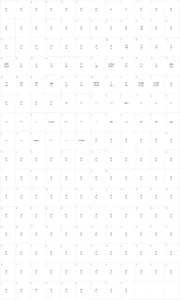 Mapa de caracteres da fonte Nocturnal Experience