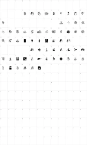 Mapa de caracteres da fonte Noel Dingbats