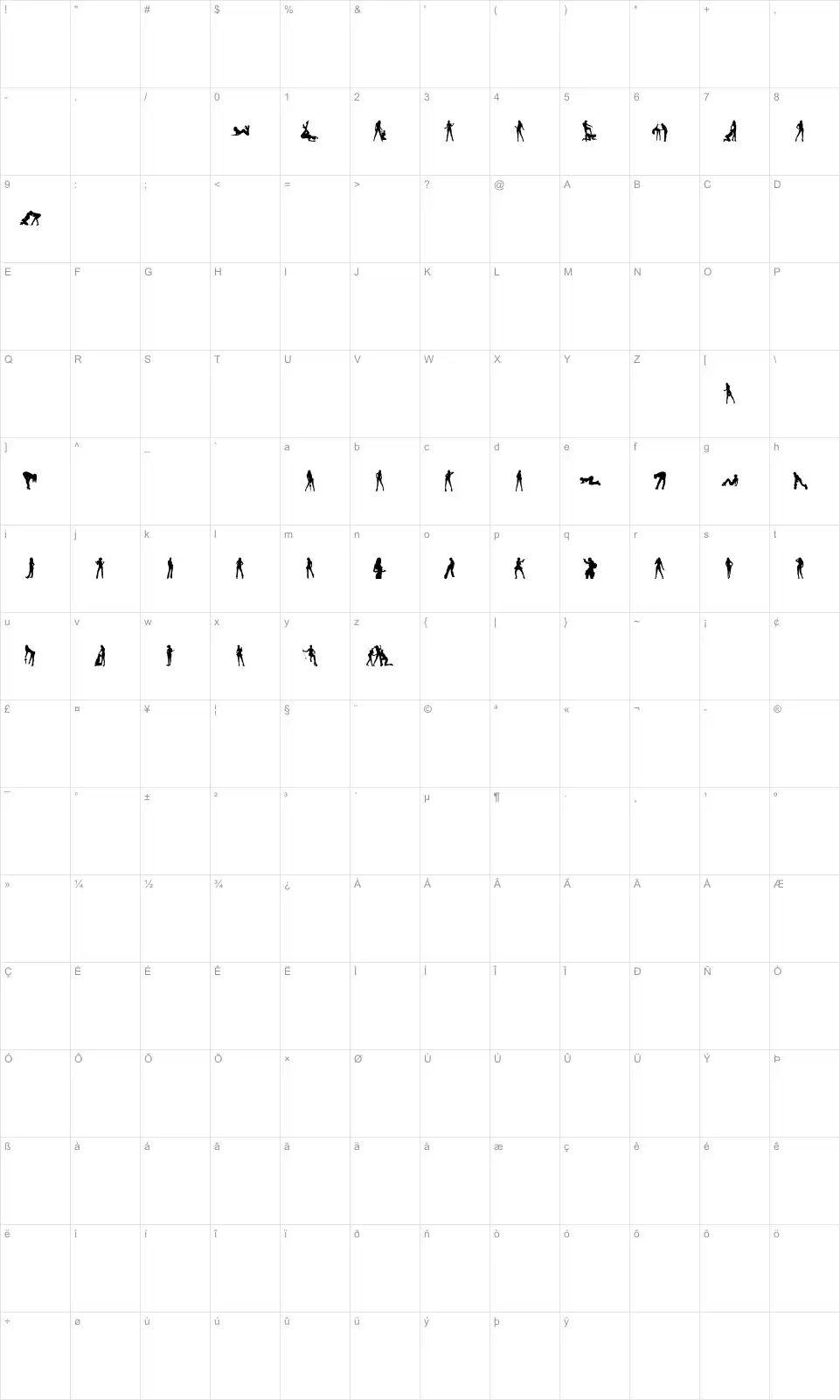 Mapa de caracteres da fonte Norp Icons #1