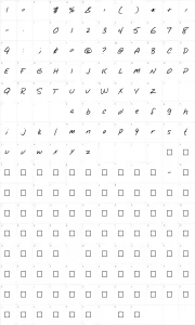 Mapa de caracteres da fonte Notepad