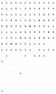 Mapa de caracteres da fonte Nothing To Lose