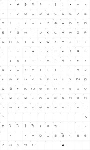 Mapa de caracteres da fonte NP Naipol All in One