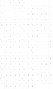 Mapa de caracteres da fonte Offerings