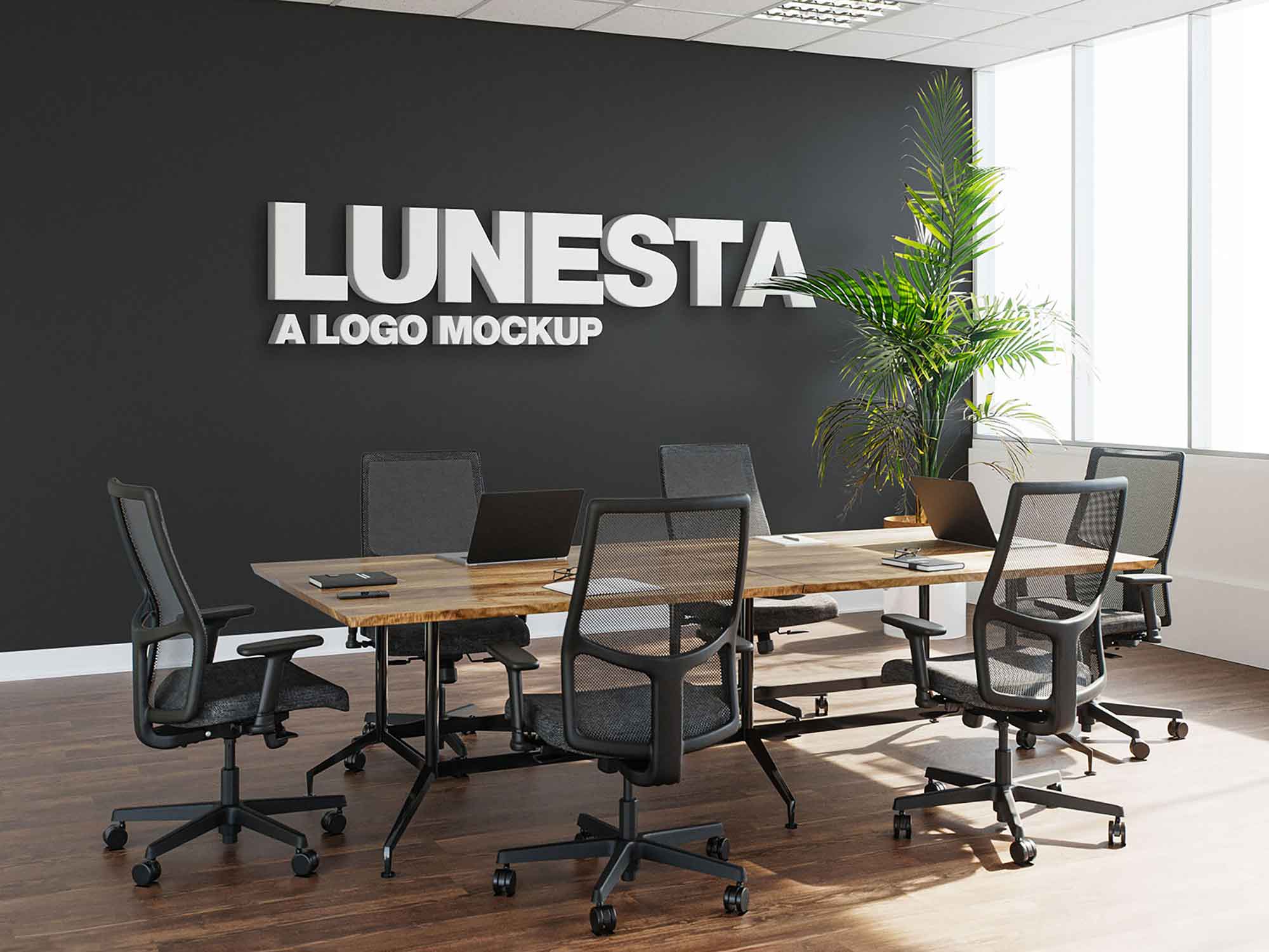Office Conference Room Logo Mockup