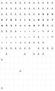 Mapa de caracteres da fonte Oh No