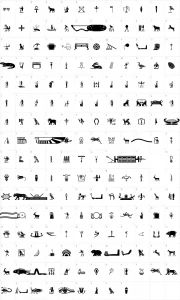Mapa de caracteres da fonte Old Egypt Glyphs