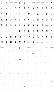Mapa de caracteres da fonte Old Typewriter