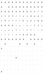 Mapa de caracteres da fonte Oliver Richards