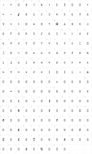 Mapa de caracteres da fonte Olivetti Type 2
