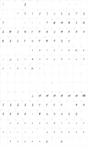 Mapa de caracteres da fonte Olympic Branding