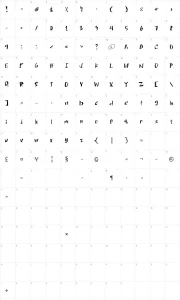 Mapa de caracteres da fonte One Miguel Shaded