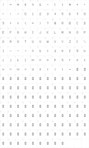 Mapa de caracteres da fonte Only When I Do Fonts