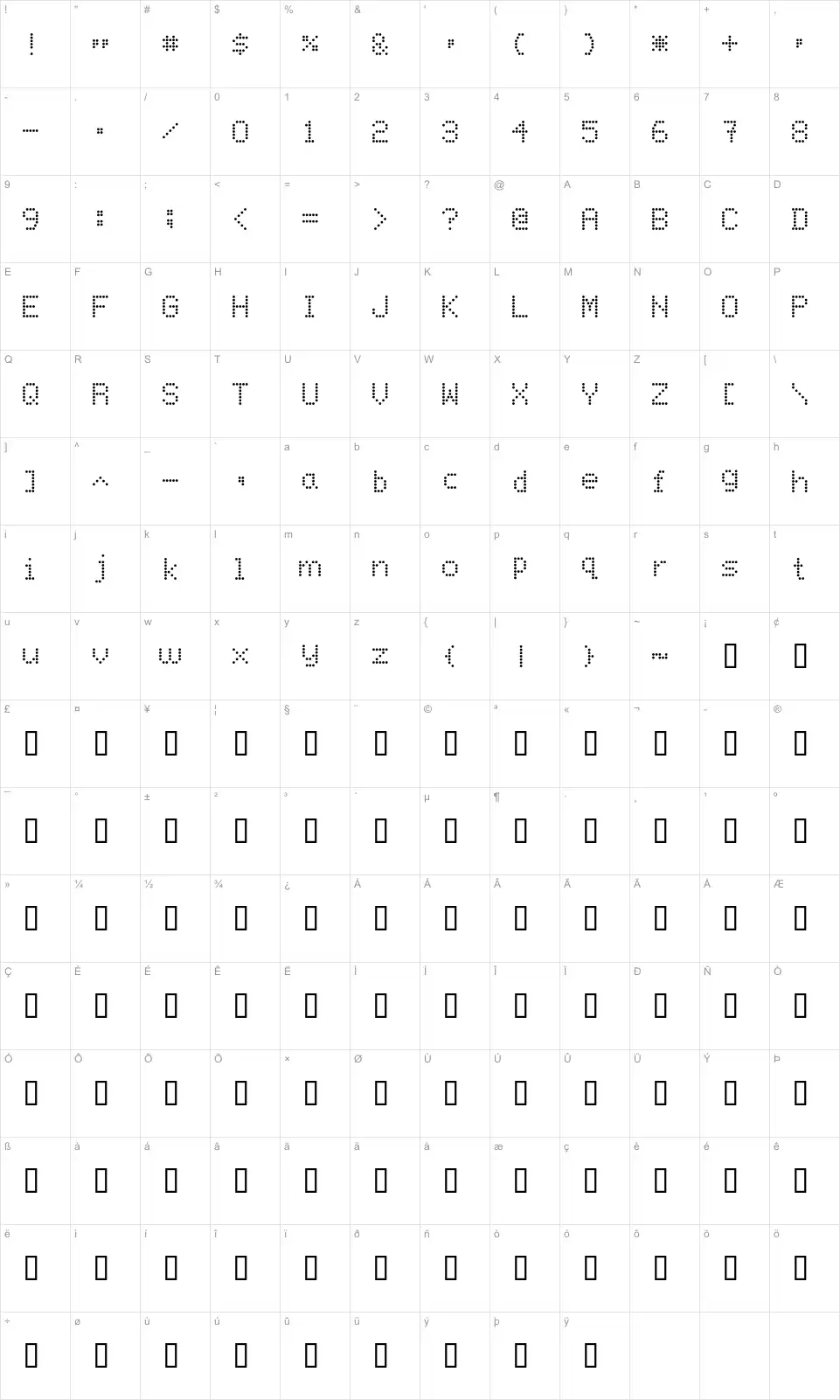 Mapa de caracteres da fonte Only When I Do Fonts