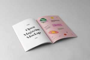 Open A4 Magazine Mockup