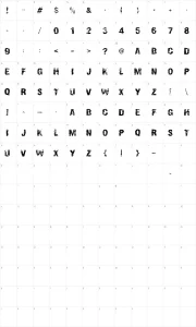 Mapa de caracteres da fonte Overprint DSG