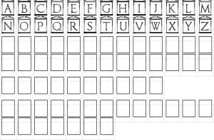 Mapa de caracteres da fonte Paladin Capitals Font | 1001 Free Fonts