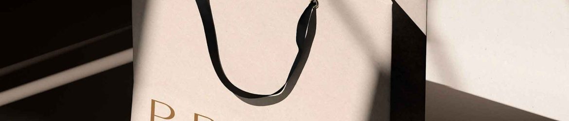 Paper Bag Mockup with Shadow Overlay