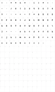 Mapa de caracteres da fonte Paper Hearts