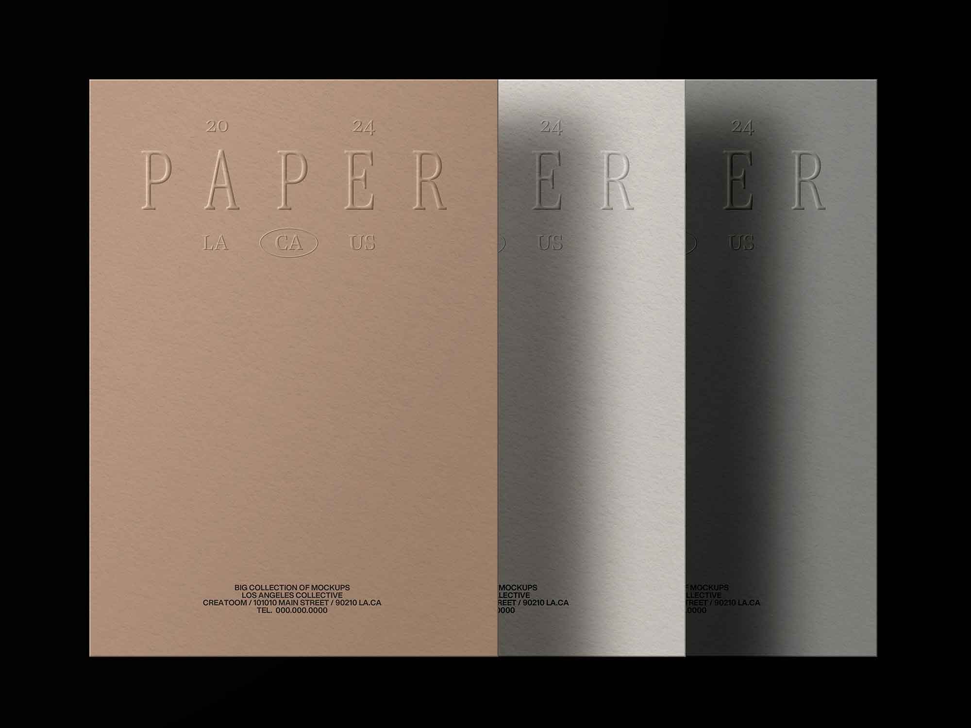 Paper on Black Background Mockup