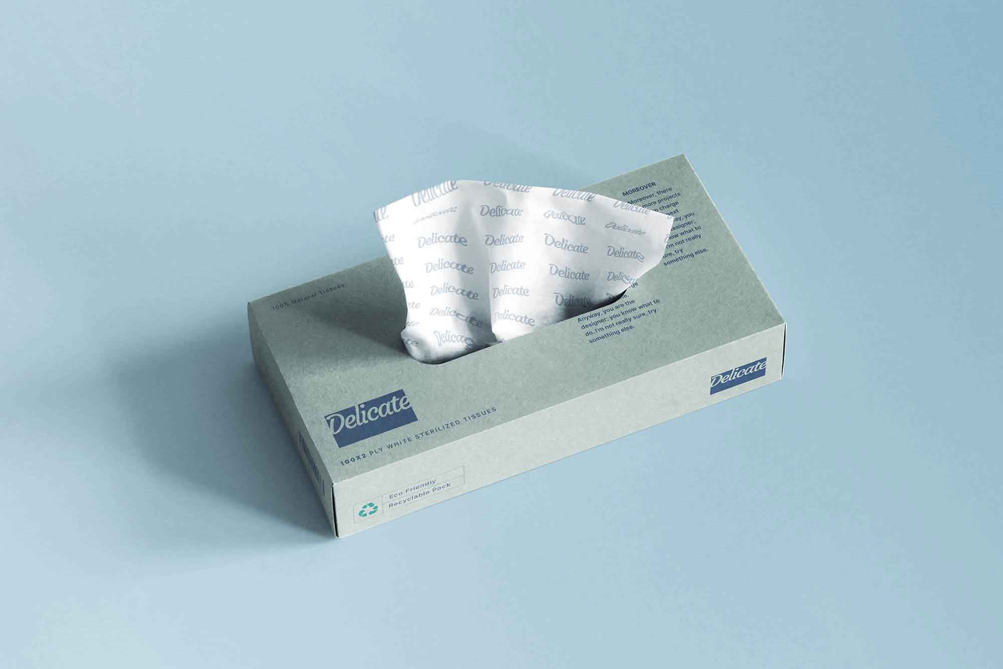 Paper Tissue Box Mockup