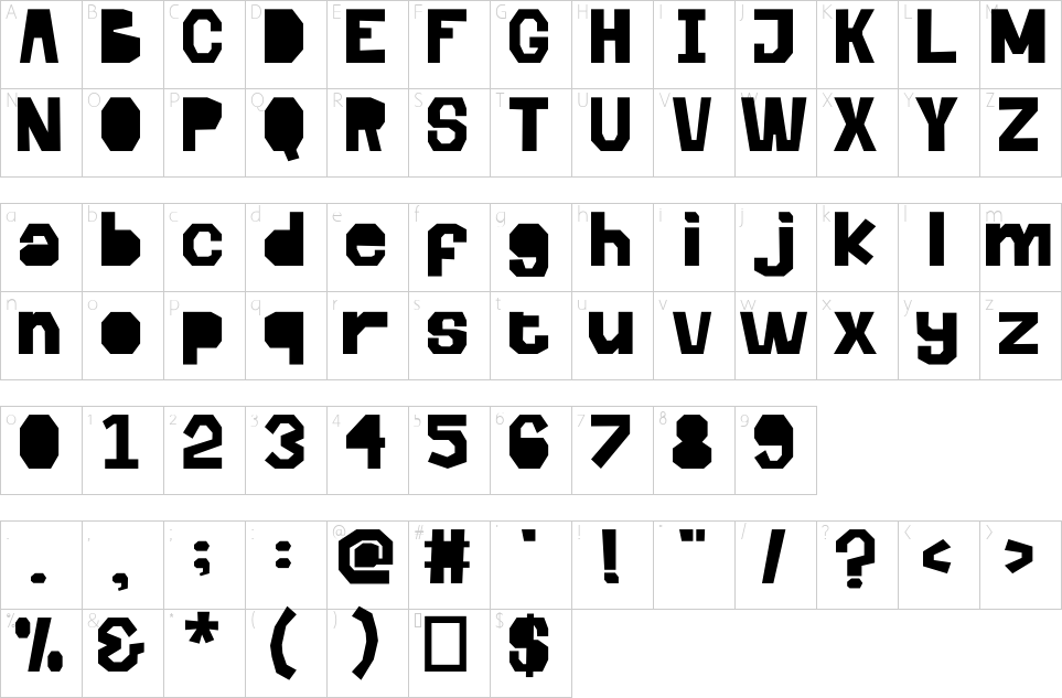 Mapa de caracteres da fonte Paperott Font | 1001 Free Fonts