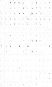 Mapa de caracteres da fonte Pappos Blues Band Vol 8