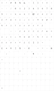 Mapa de caracteres da fonte Paramore Album