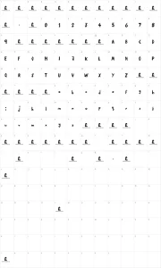 Mapa de caracteres da fonte Paranoid Freak