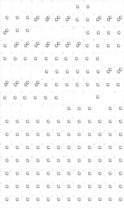 Mapa de caracteres da fonte Paranoid Rabbit