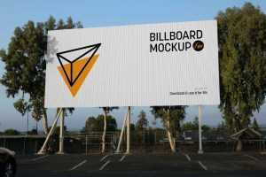 Parking Lot Billboard Mockup
