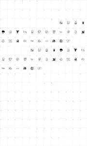 Mapa de caracteres da fonte Parody Logoskate