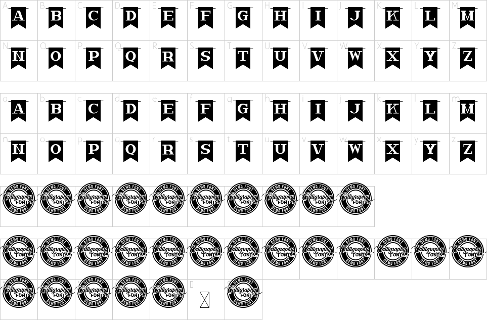 Mapa de caracteres da fonte Party Day Font | 1001 Free Fonts