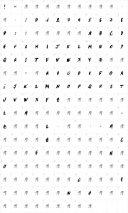 Mapa de caracteres da fonte Pascal