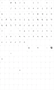 Mapa de caracteres da fonte Paul PC